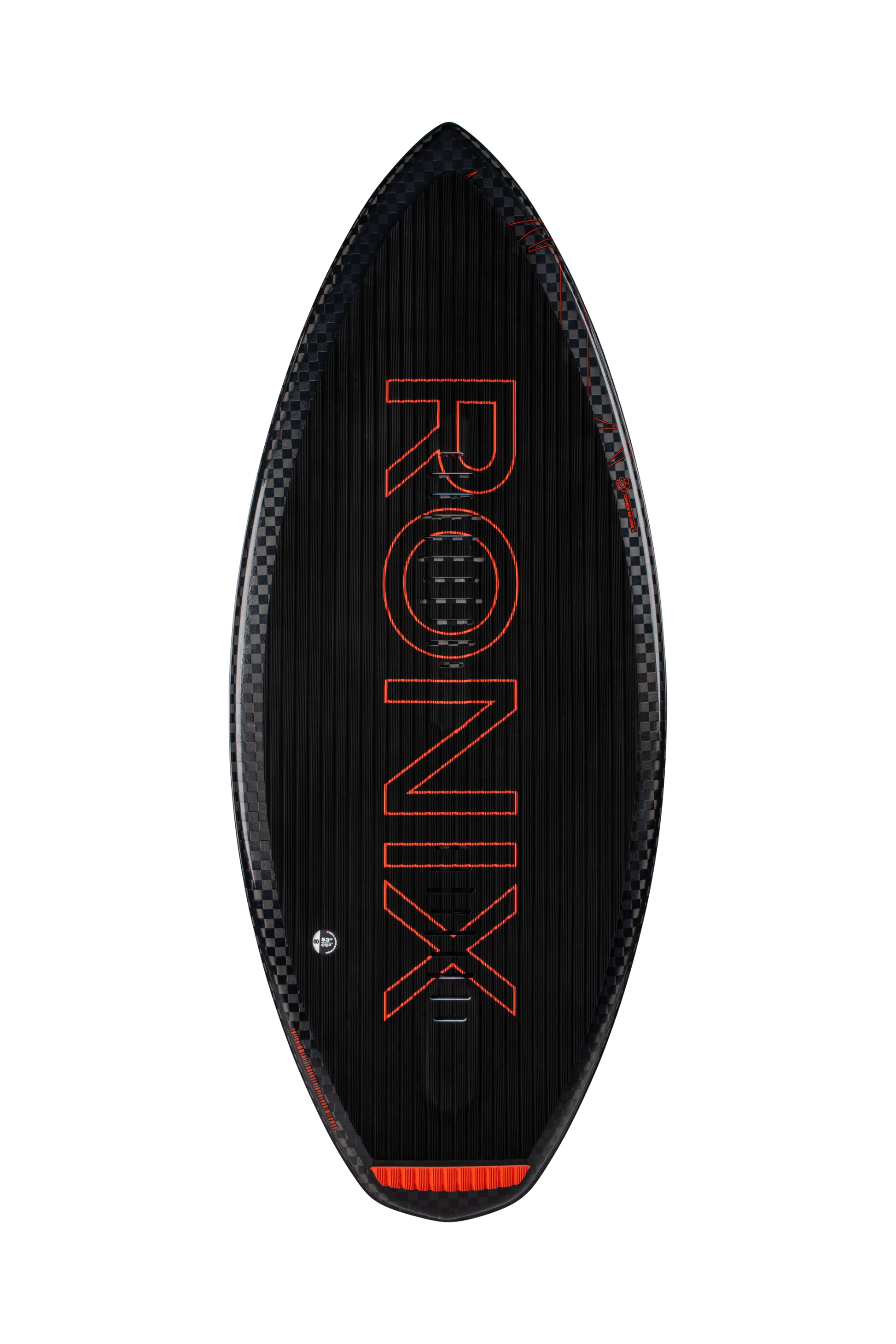 2027 Ronix Carbon Air Core 4 Skimmer Wakesurf Metallic Black / Red — topsheet
