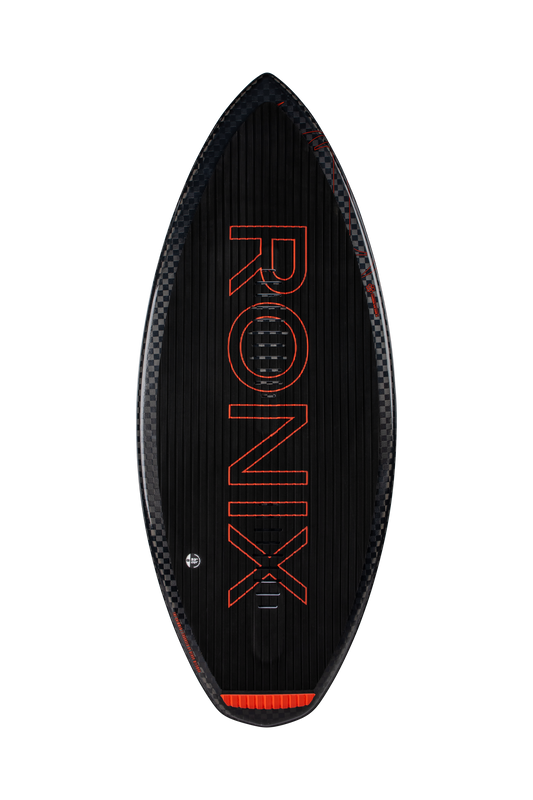 2027 Ronix Carbon Air Core 4 Skimmer Wakesurf Metallic Black / Red — topsheet