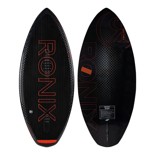 2027 Ronix Carbon Air Core 4 Skimmer Wakesurf Metallic Black / Red — topsheet and base together