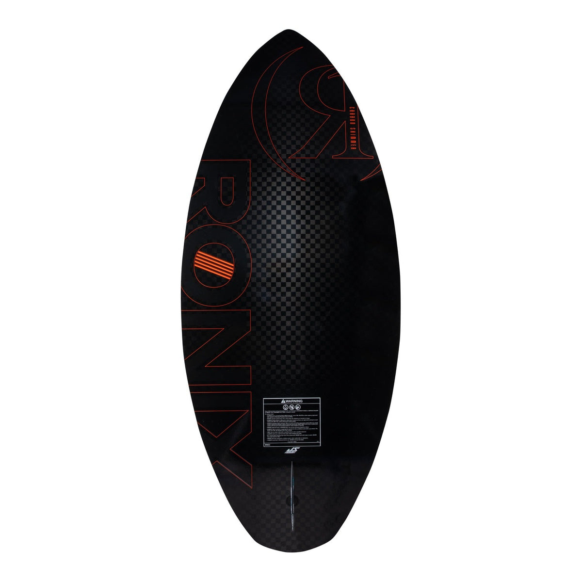 2027 Ronix Carbon Air Core 4 Skimmer Wakesurf Metallic Black / Red — base with Button Fin System