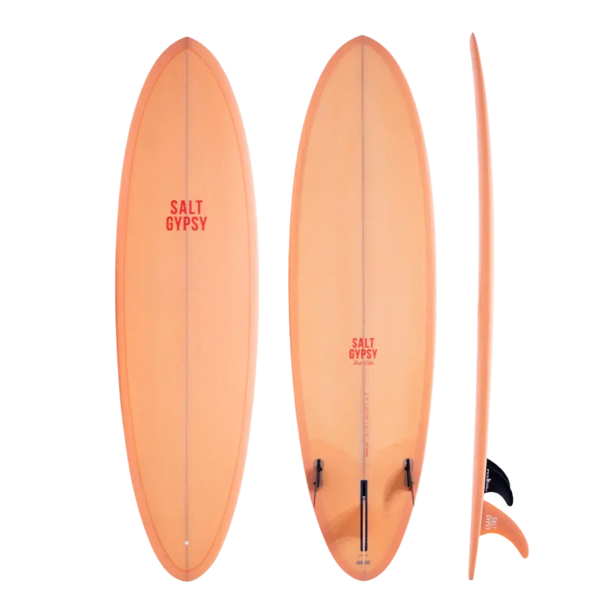 Salt Gypsy Mid Tide PU 7'4 Surfboard - Peach Fuzz