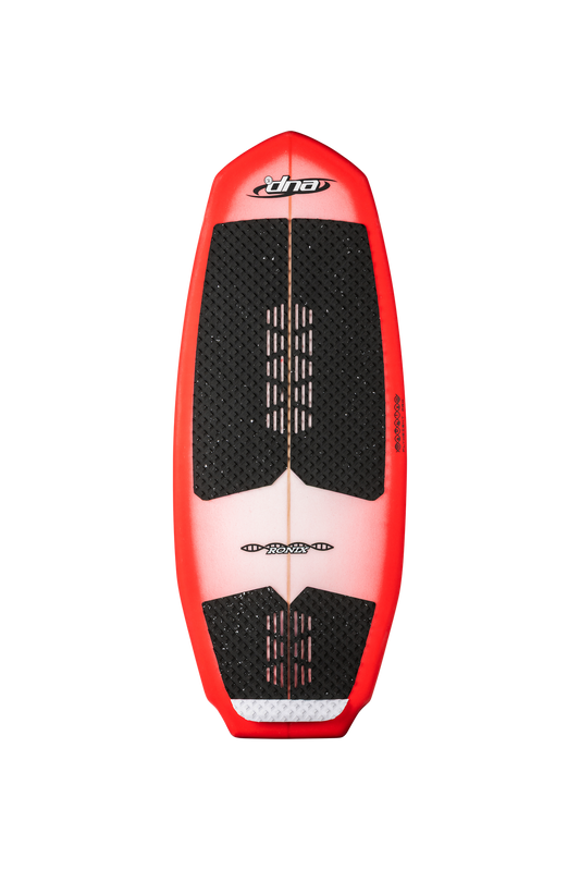 2027 Ronix DNA Flyweight Pro Wakesurf Arctic / Racing Red / Carbon — topsheet