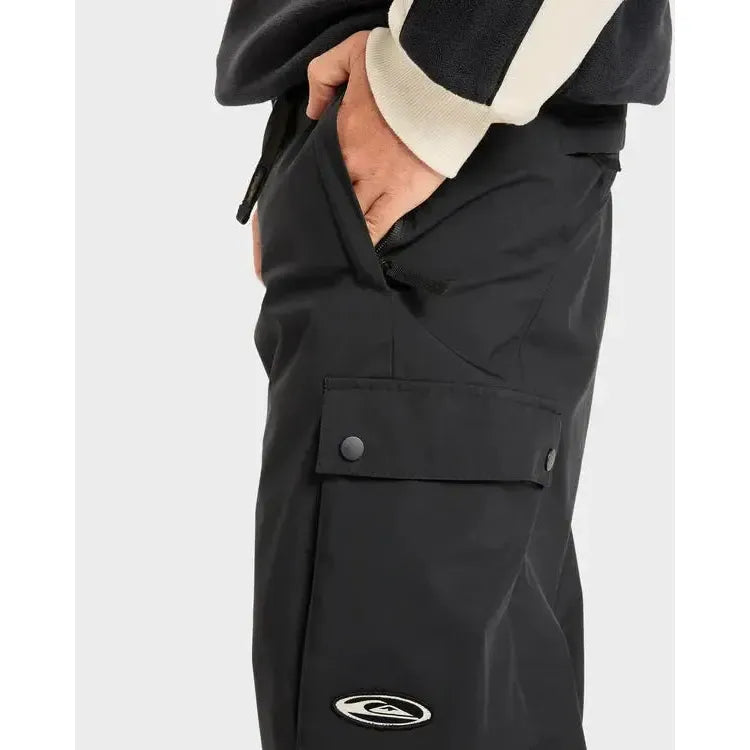 2026 Quiksilver Snow Down Cargo Snow Pants - True Black - Welcome Boardstore