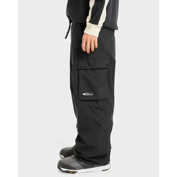2026 Quiksilver Snow Down Cargo Snow Pants - True Black - Welcome Boardstore