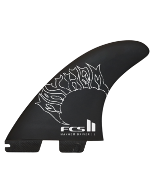 FCS II Mayhem Driver PC Carbon Tri Fins - White