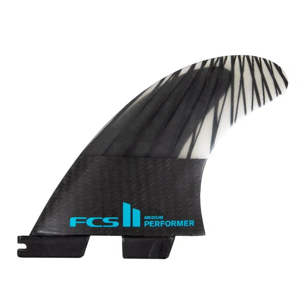 FCS II Performer PC Carbon Tri Fins - Black/Teal