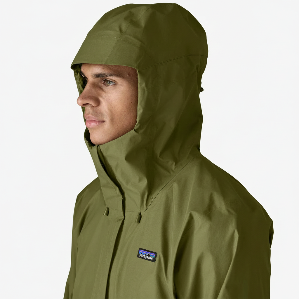 Patagonia Torrent Shell 3L Jacket - Caper Green Hood detail