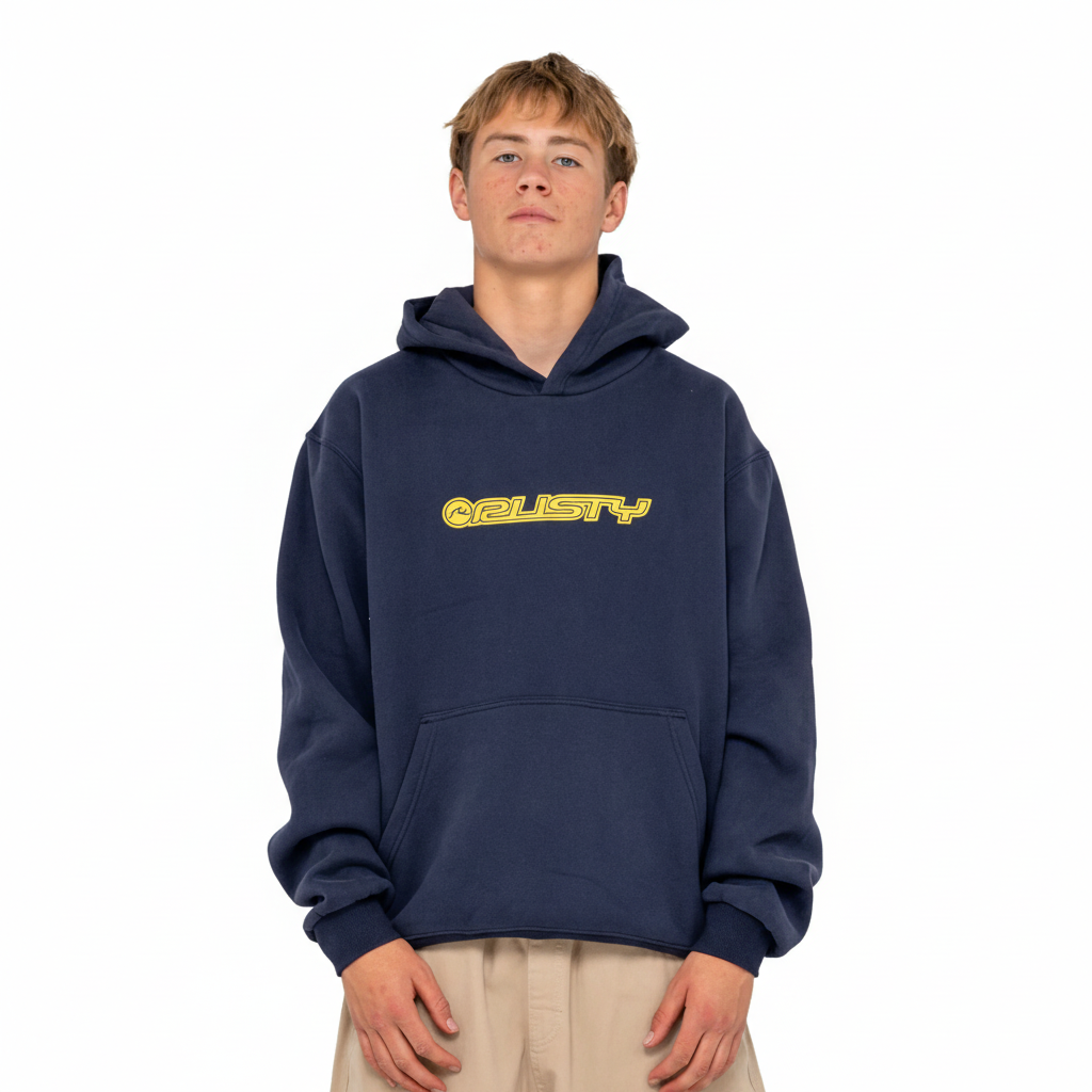 Rusty Flip Daddy 2.0 Hooded Fleece Navy Blue