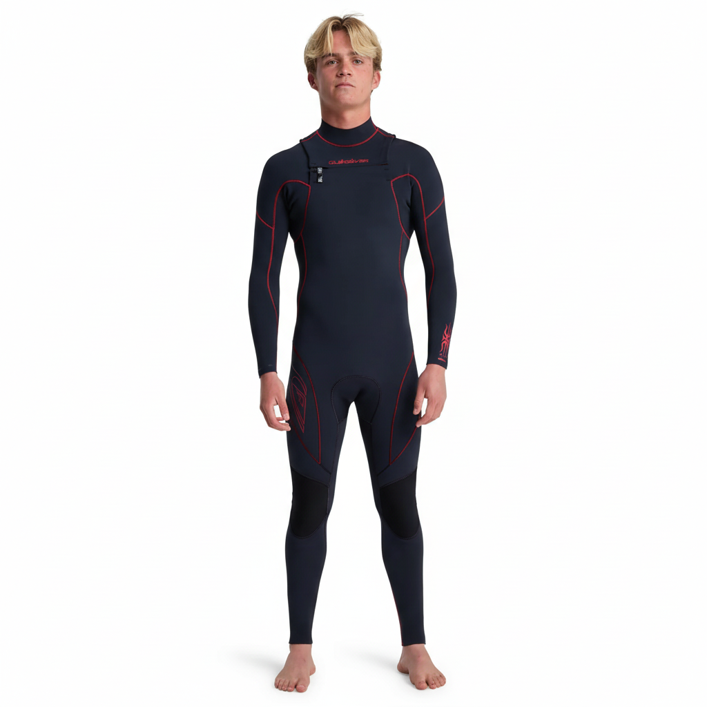 2026 Quiksilver Boys 4/3 Mercury Chest Zip Wetsuit - True Black