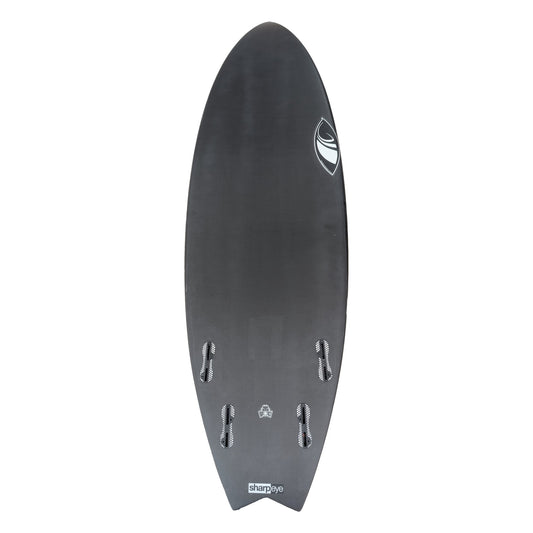Sharpeye Inferno FT Surfboard - Swallow bottom with FCS II quad fin boxes