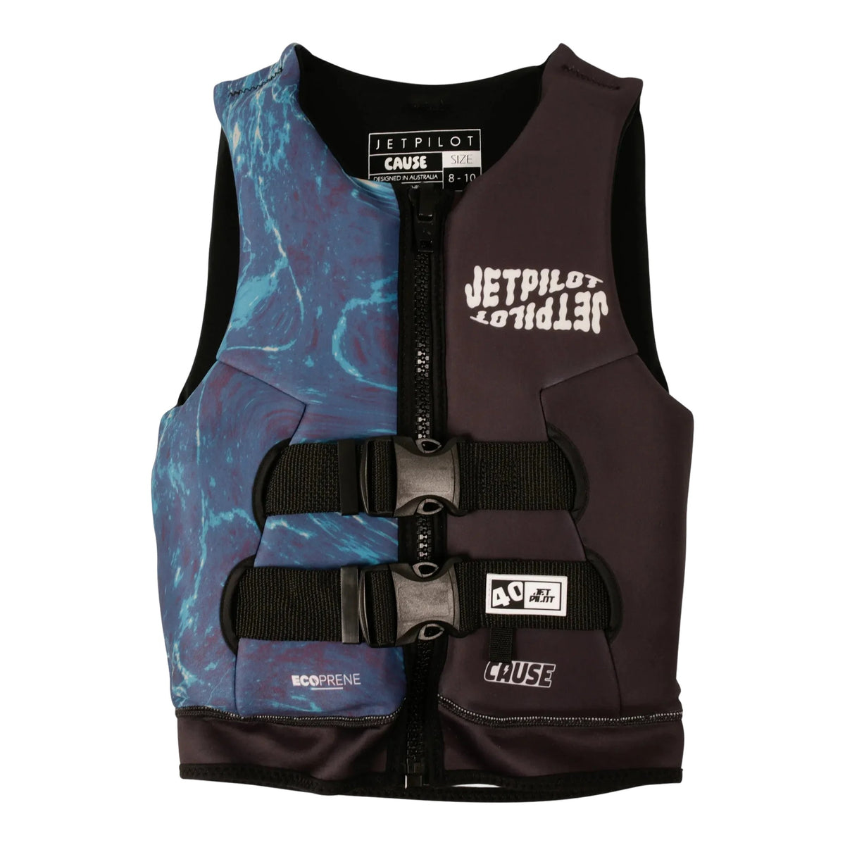 2027 Jetpilot Cause Boys F/E Youth Eco Vest - Black/Blue