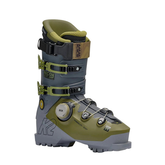 K2 Recon 130 Boa Men's Ski Boot | Green Grey | Side View
