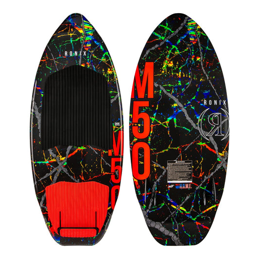 2027 Ronix M50 Dark Matter Wakesurf Distressed Color Palette — topsheet and base together