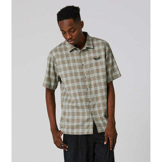 Former Manners Check SS Shirt - Green Brown