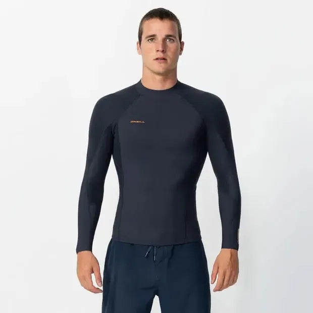 2026 O'Neill Hyperfreak LS Crew GBS 2mm Wetsuit Top - Gunmetal