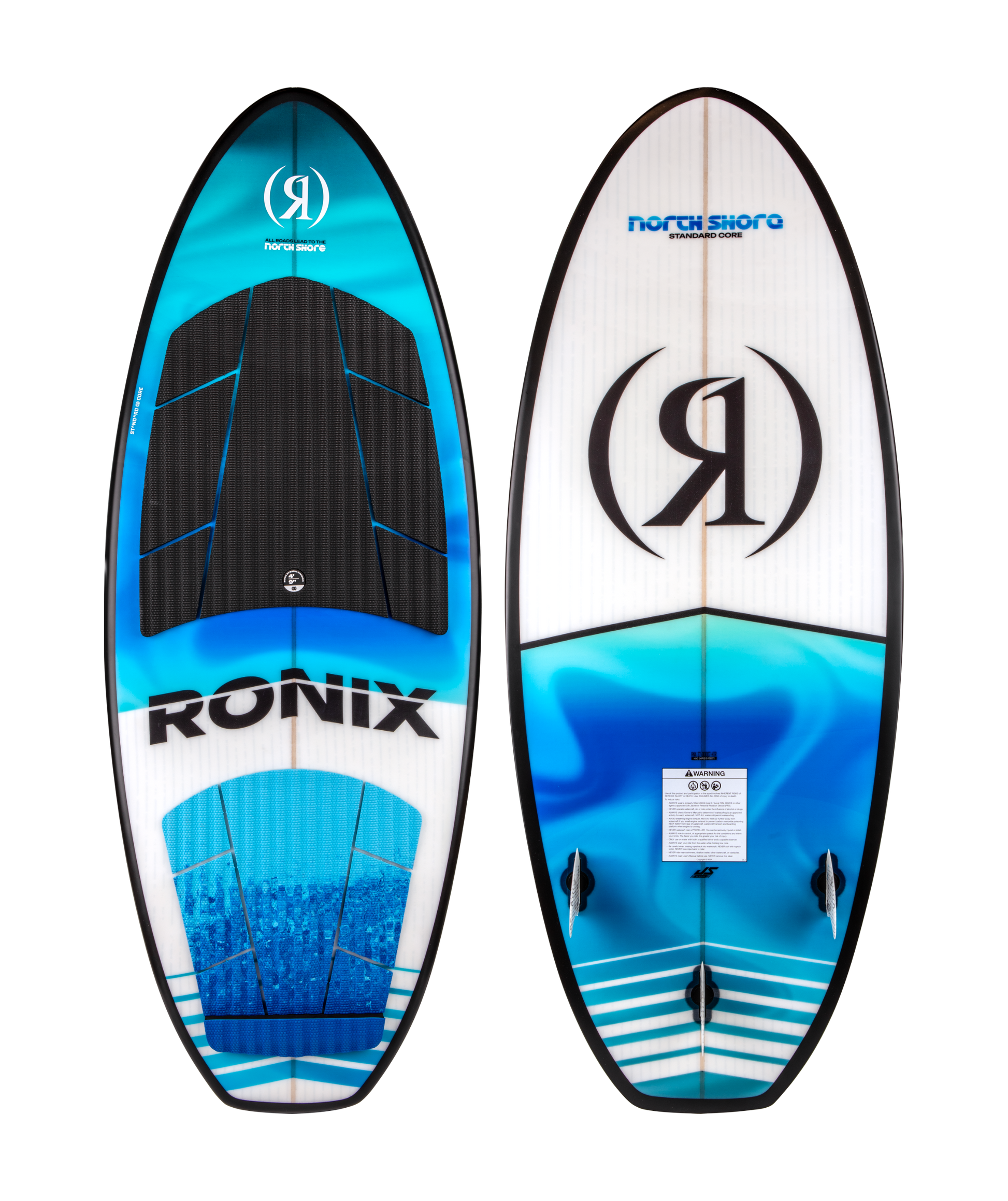 2027 Ronix North Shore Standard Core Wakesurf Ocean Swirl — topsheet and base together