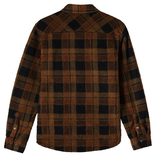 O'Neill Glacier Plaid High Pile Superfleece Jacket - Dark Khaki