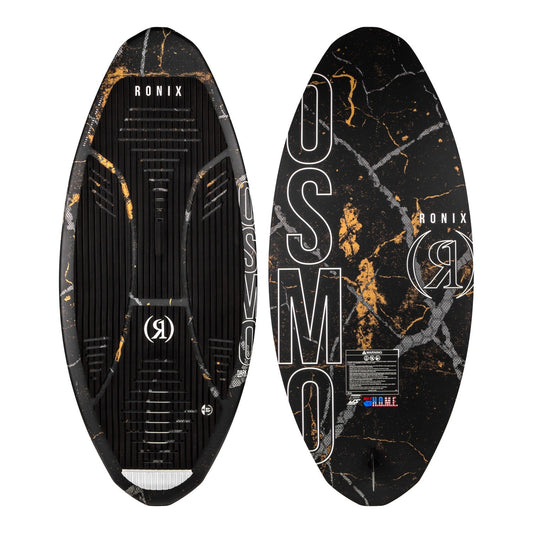 2027 Ronix Osmo Skimmer Dark Matter Wakesurf Black / Gold Treasure — topsheet and base together