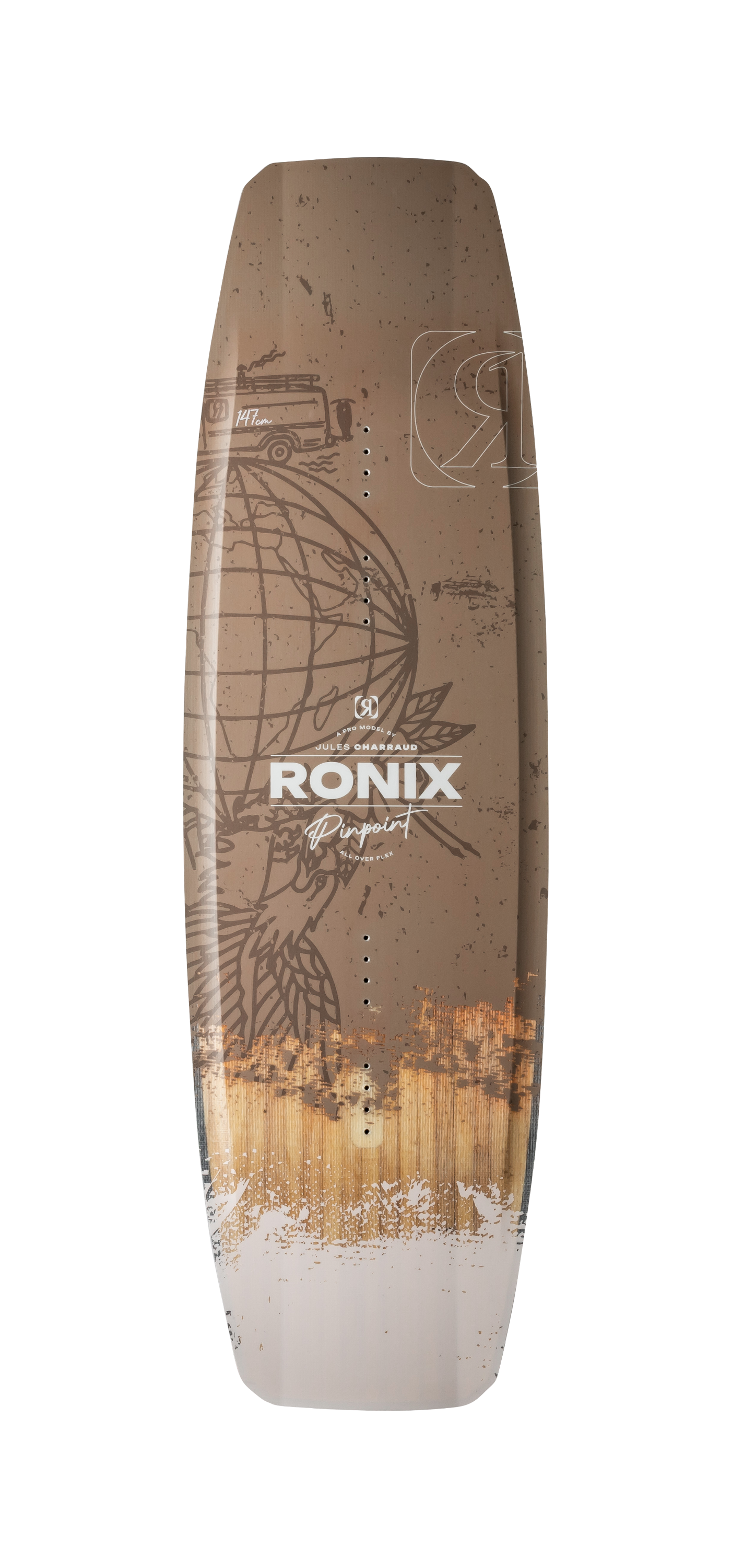 2027 Ronix Pinpoint Wakeboard Olive Brown / Eagle Scout — topsheet