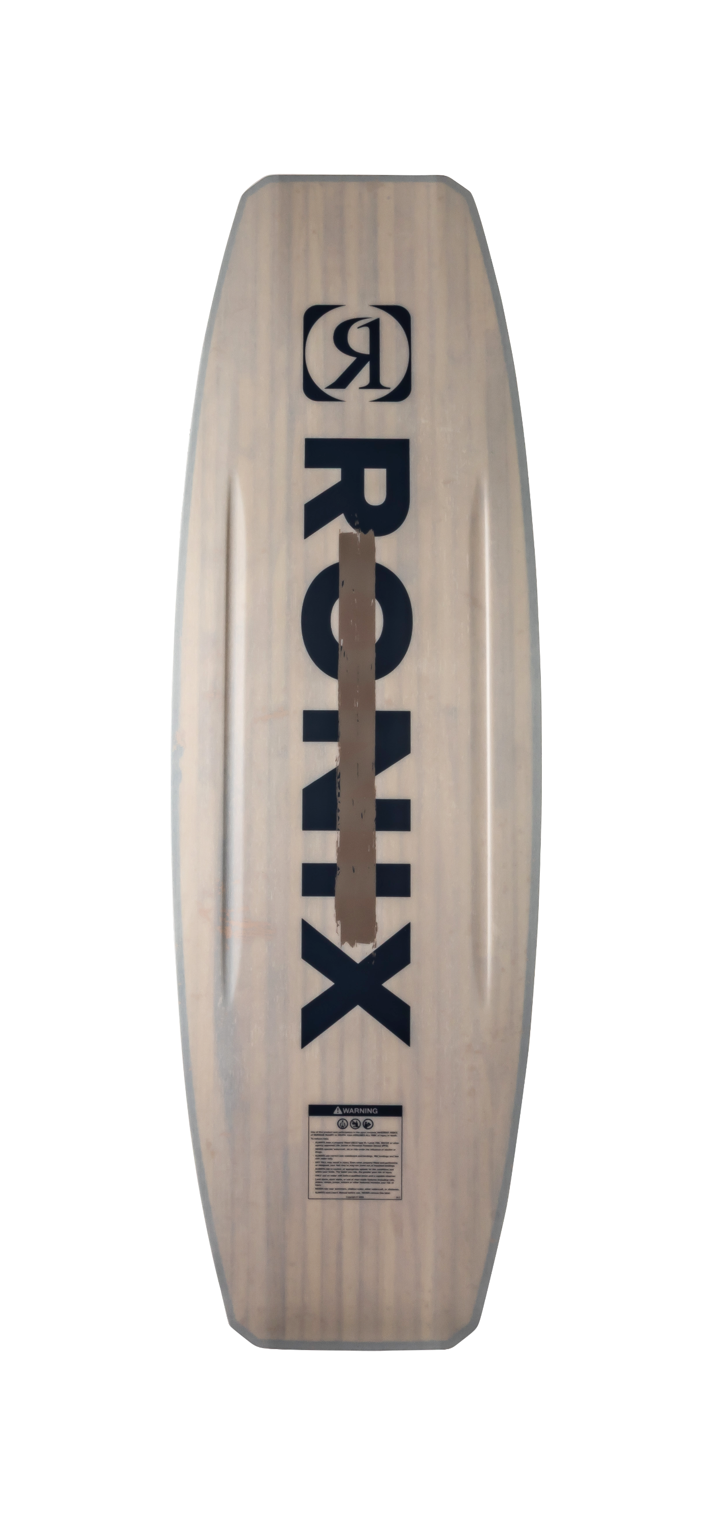 2027 Ronix Pinpoint Wakeboard Olive Brown / Eagle Scout — base with shortened channels