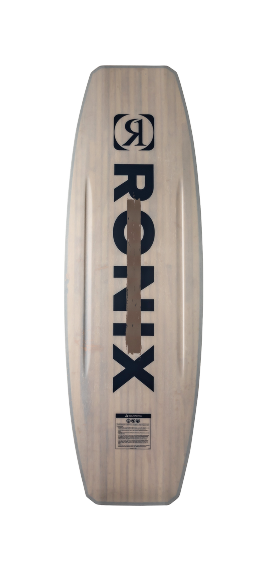 2027 Ronix Pinpoint Wakeboard Olive Brown / Eagle Scout — base with shortened channels