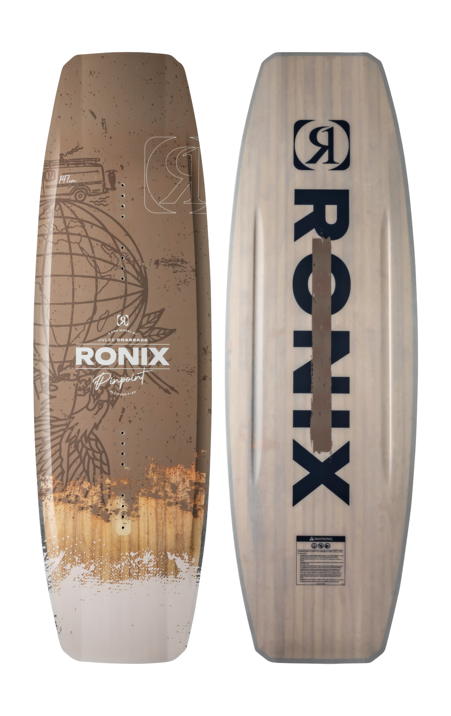 2027 Ronix Pinpoint Wakeboard Olive Brown / Eagle Scout — topsheet and base together