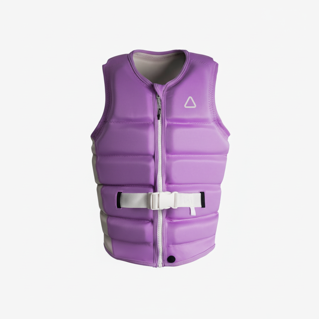 Follow Purple women's wakeboard vest maximized on white background