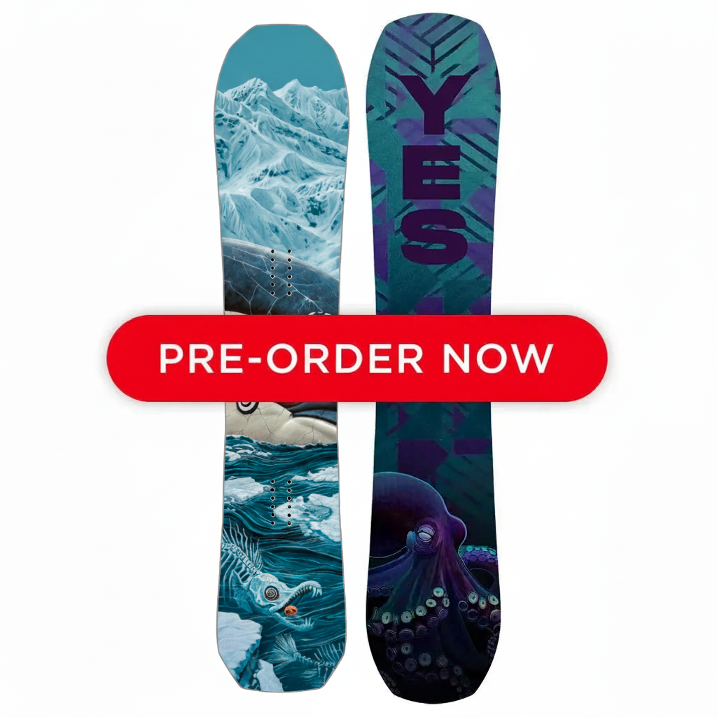 Snowboard with PRE-ORDER NOW watermark