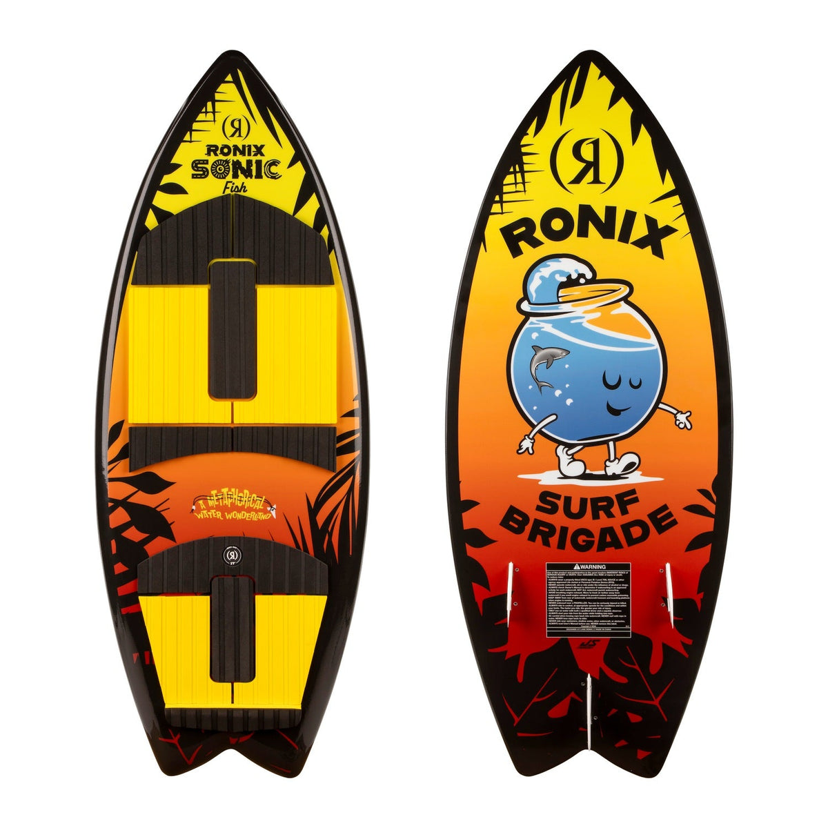 2027 Ronix Sonic Boys Fish Wakesurf Sunset Splash — topsheet and base together
