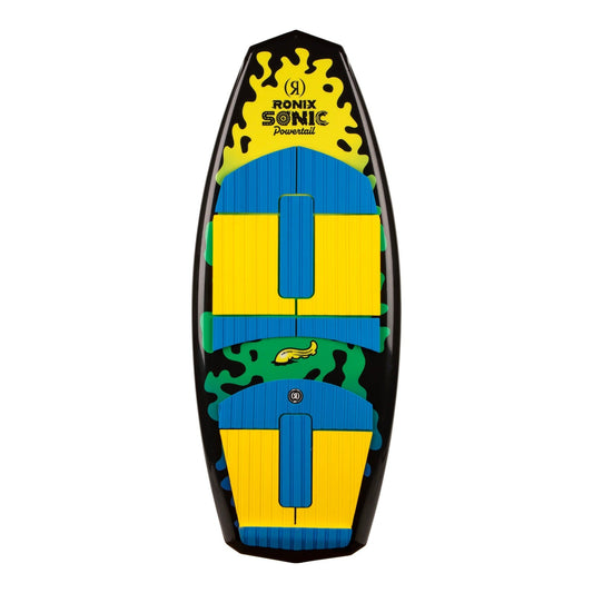 2027 Ronix Sonic Powertail Wakesurf Yellow / Green Squidhawk — topsheet