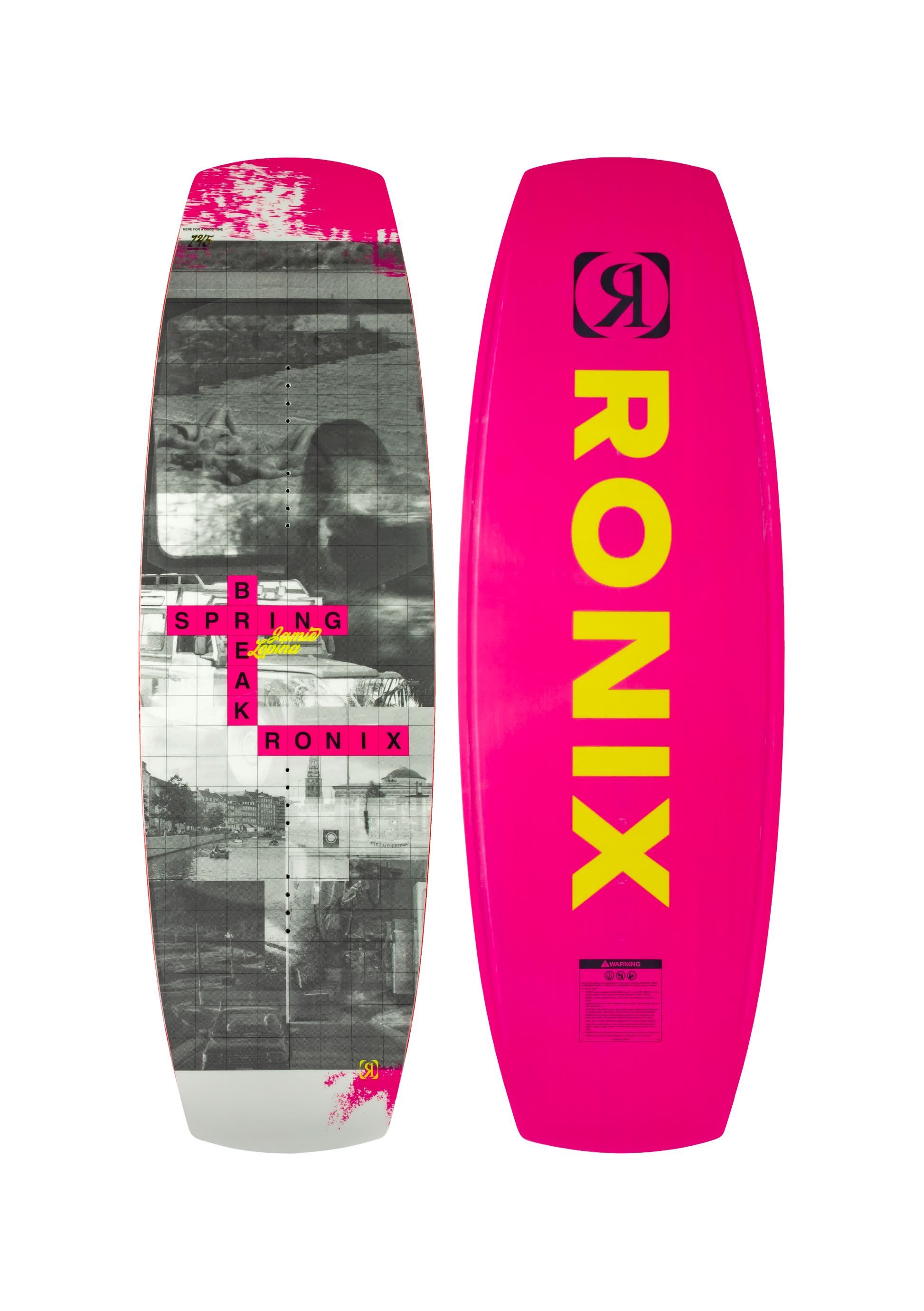 2027 Ronix Spring Break Womens Wakeboard Pink Wordsmith — topsheet and base together