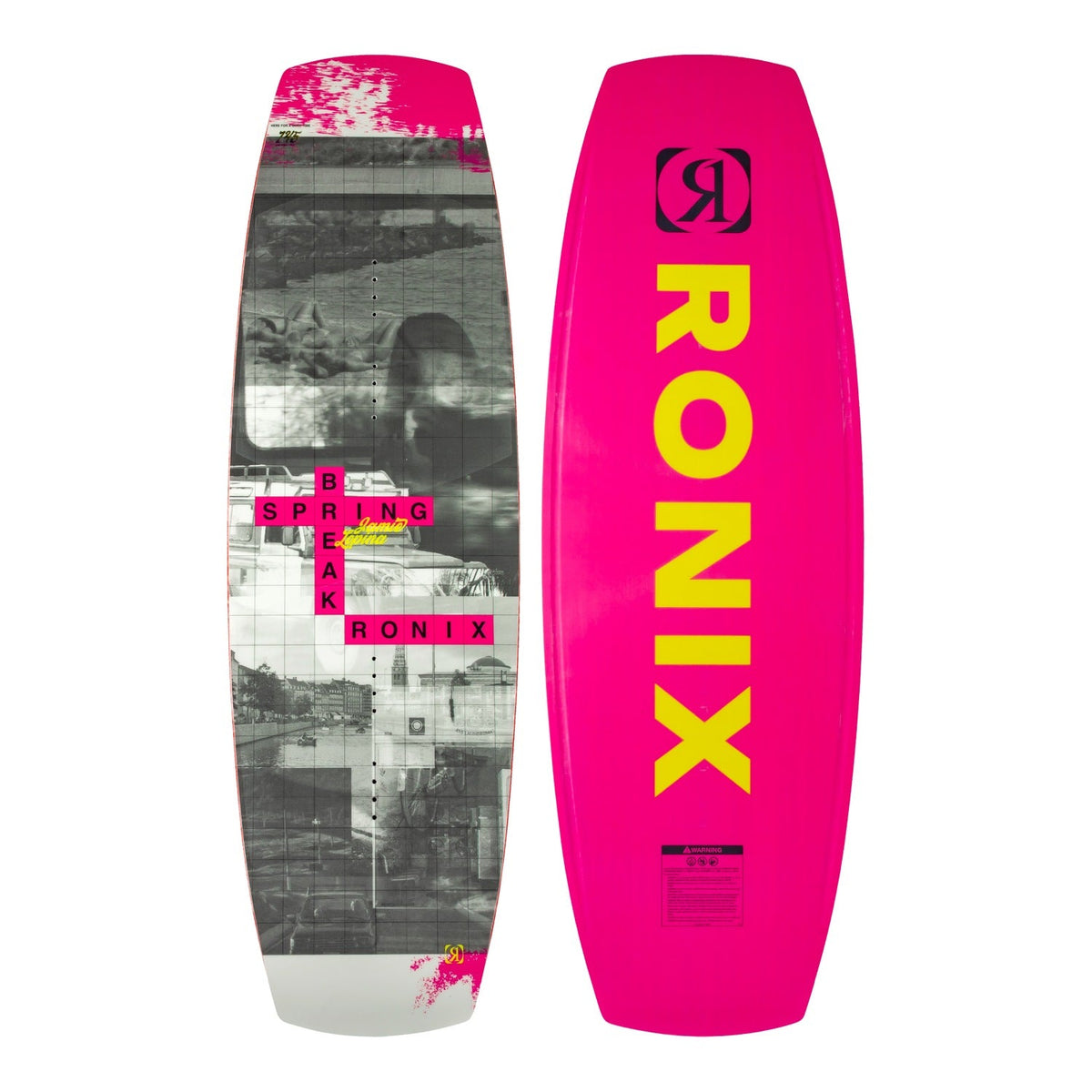 2027 Ronix Spring Break Womens Wakeboard Pink Wordsmith — topsheet and base together