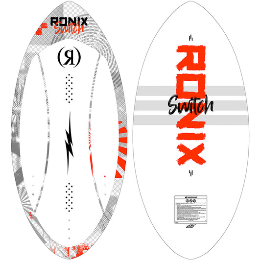 2027 Ronix Kids Switch Tuff Tech Skimmer Wakesurf Textured White / Orange — topsheet