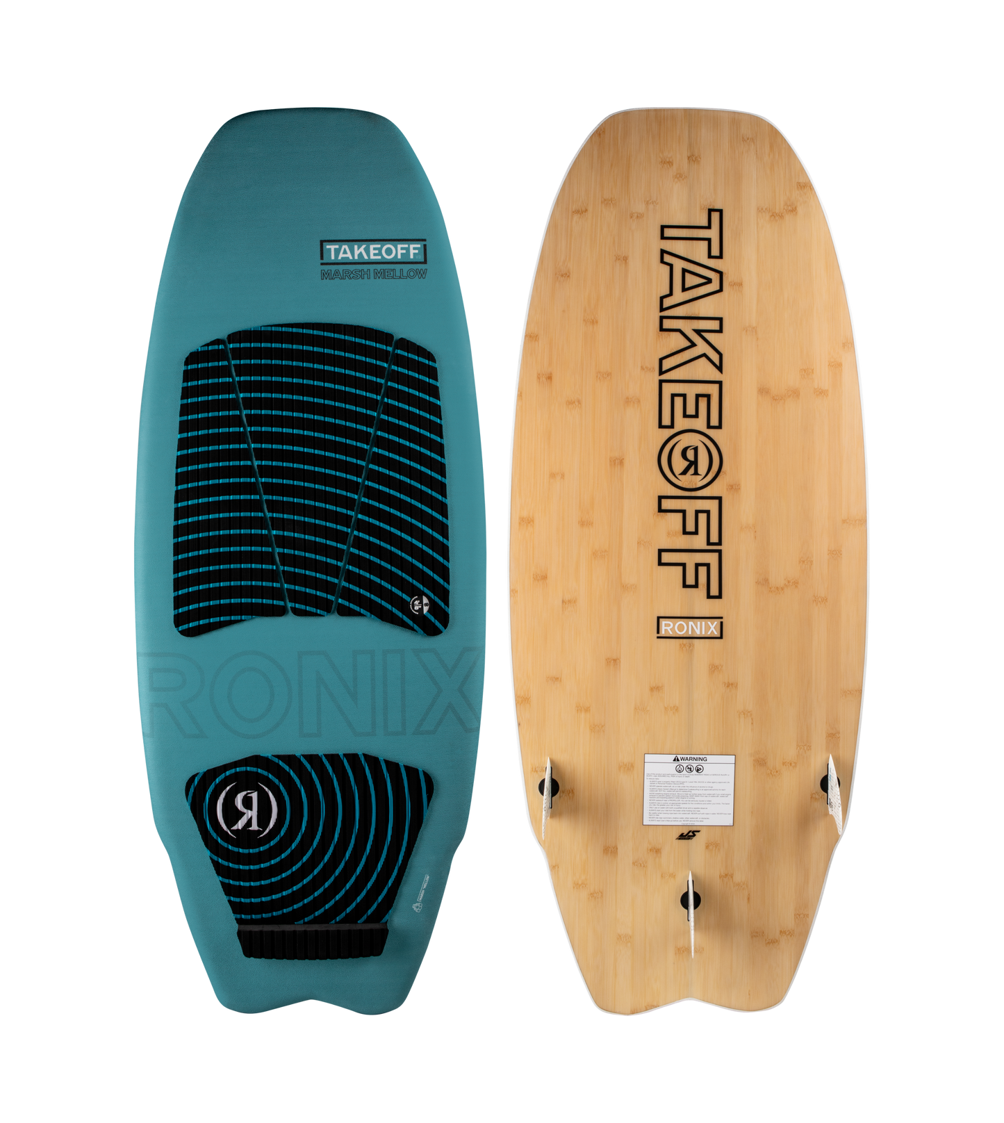 2027 Ronix Takeoff Marsh Mellow Wakesurf Sapphire Blue / Bamboo — topsheet and base together
