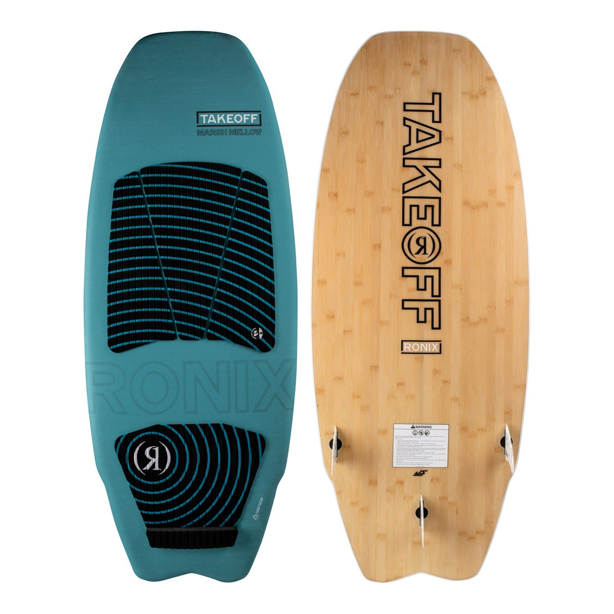 2027 Ronix Takeoff Marsh Mellow Wakesurf Sapphire Blue / Bamboo — topsheet and base together