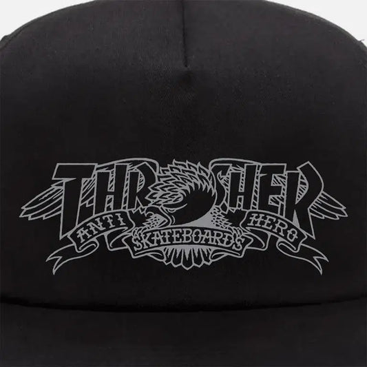 Thrasher Anti Hero Mag Banner Snapback Cap - Black