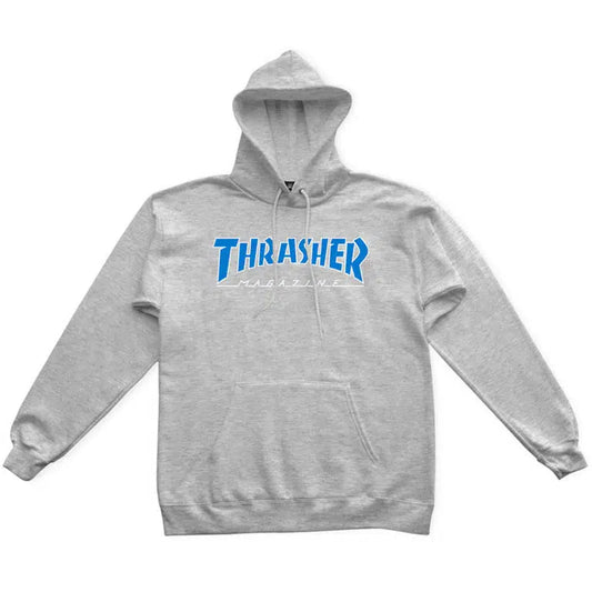 Thrasher Outlined Hoodie - Grey/Blue