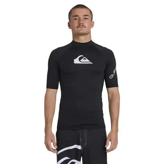 2026 Quiksilver All TIme SS Rash Vest - Black