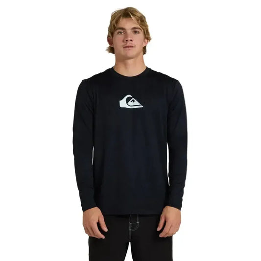 2026 Quiksilver Solid Streak LS Rash Vest - Black