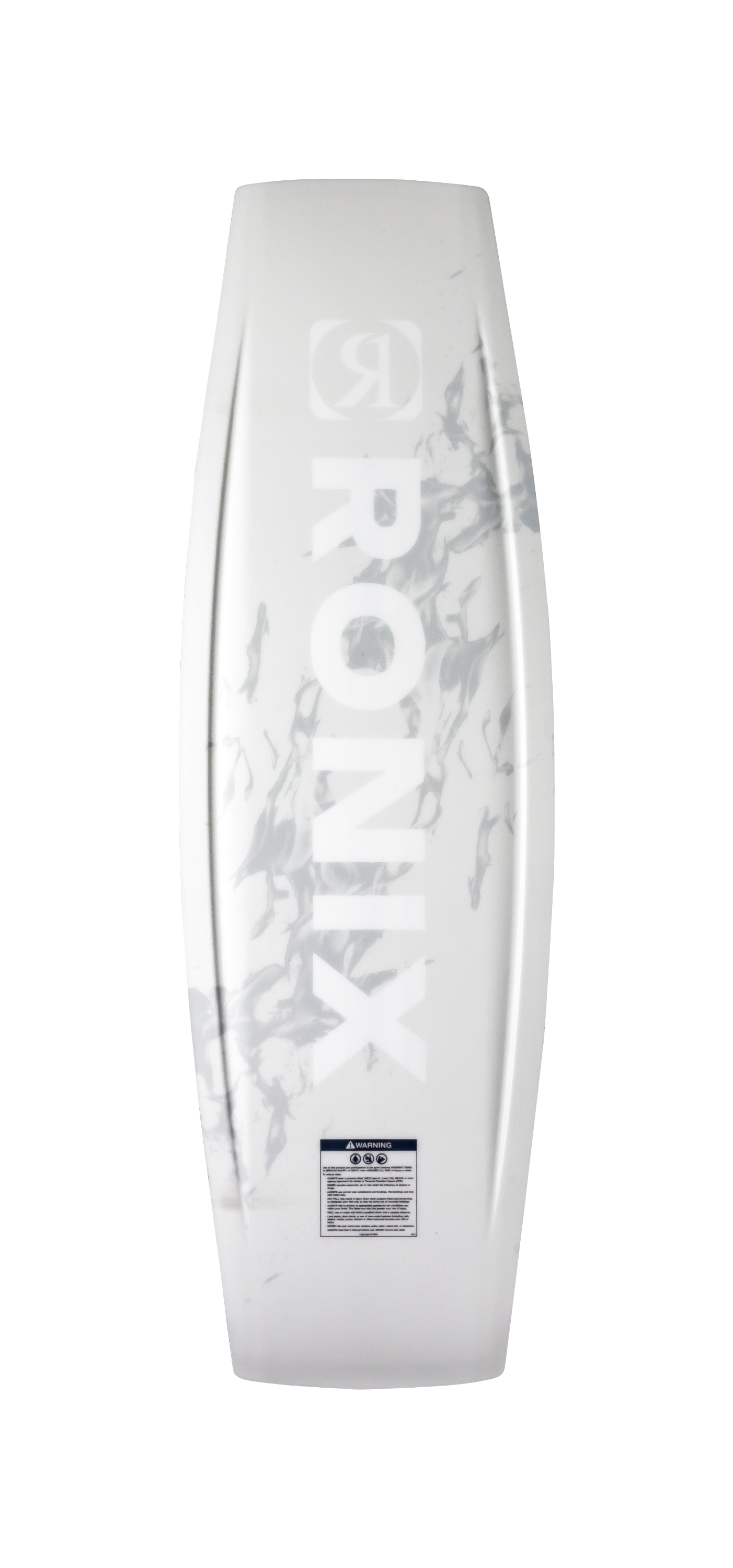 2027 Ronix Utopia Wakeboard White Fire — base with pulled-in channels