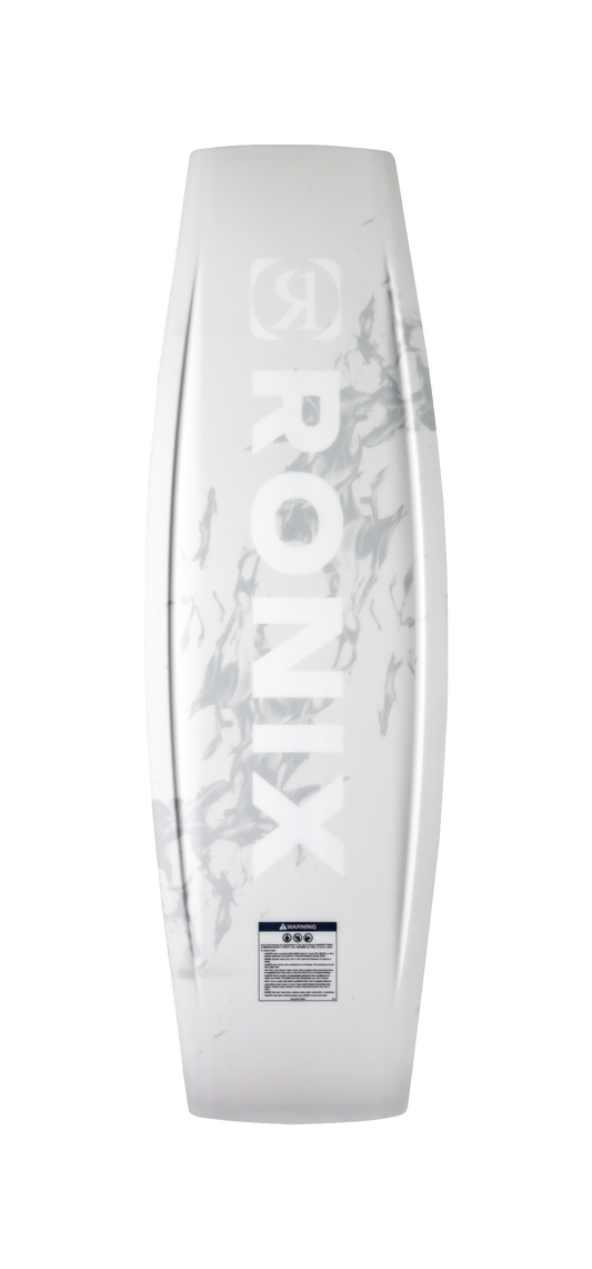2027 Ronix Utopia Wakeboard White Fire — base with pulled-in channels