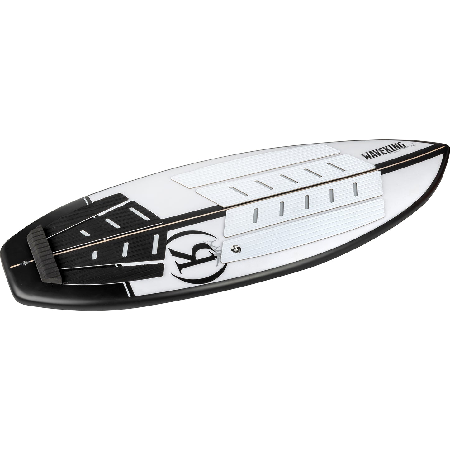 2027 Ronix Wave King Flyweight Surfer Wakesurf Arctic White / Black — topsheet and traction pad