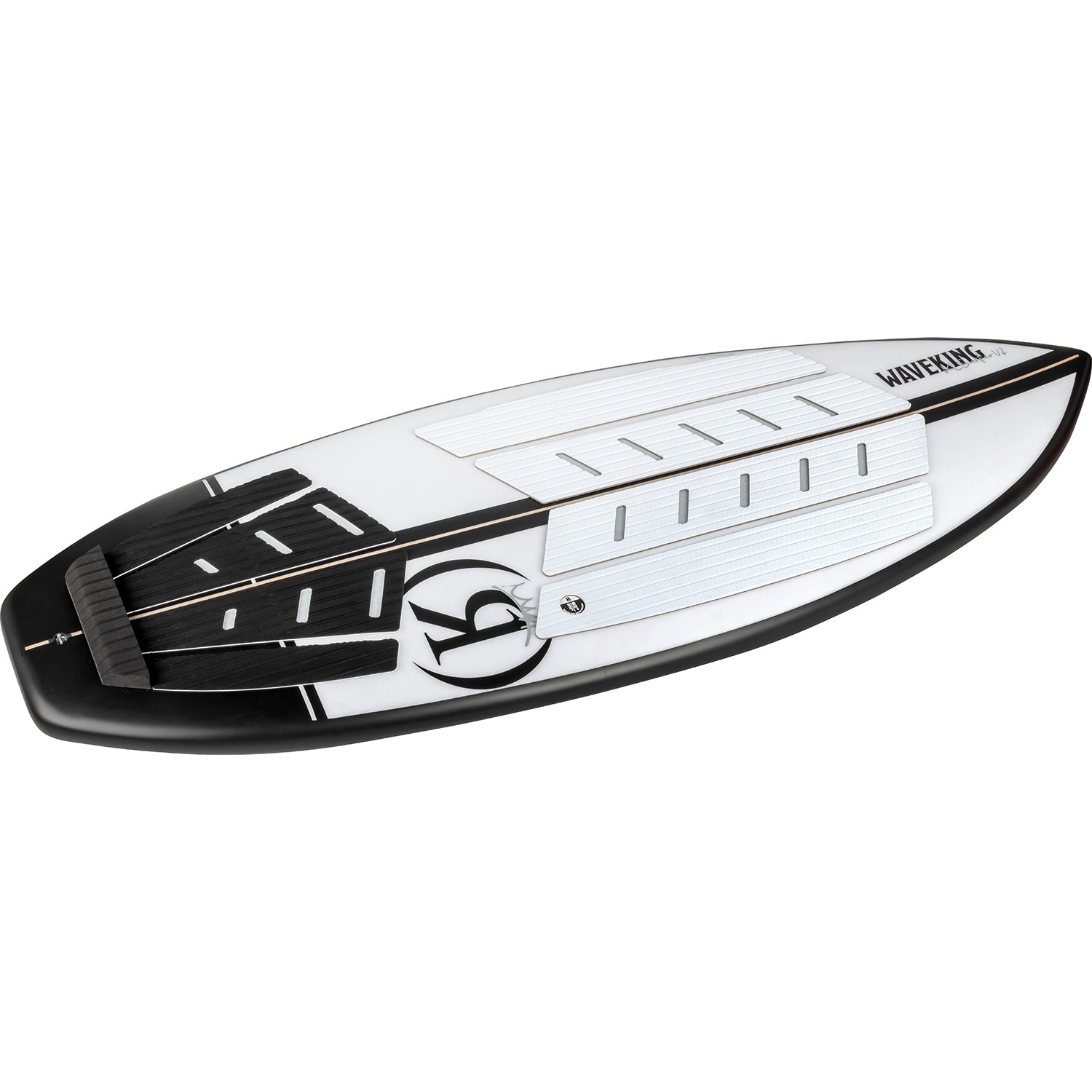 2027 Ronix Wave King Flyweight Surfer Wakesurf Arctic White / Black — topsheet and traction pad