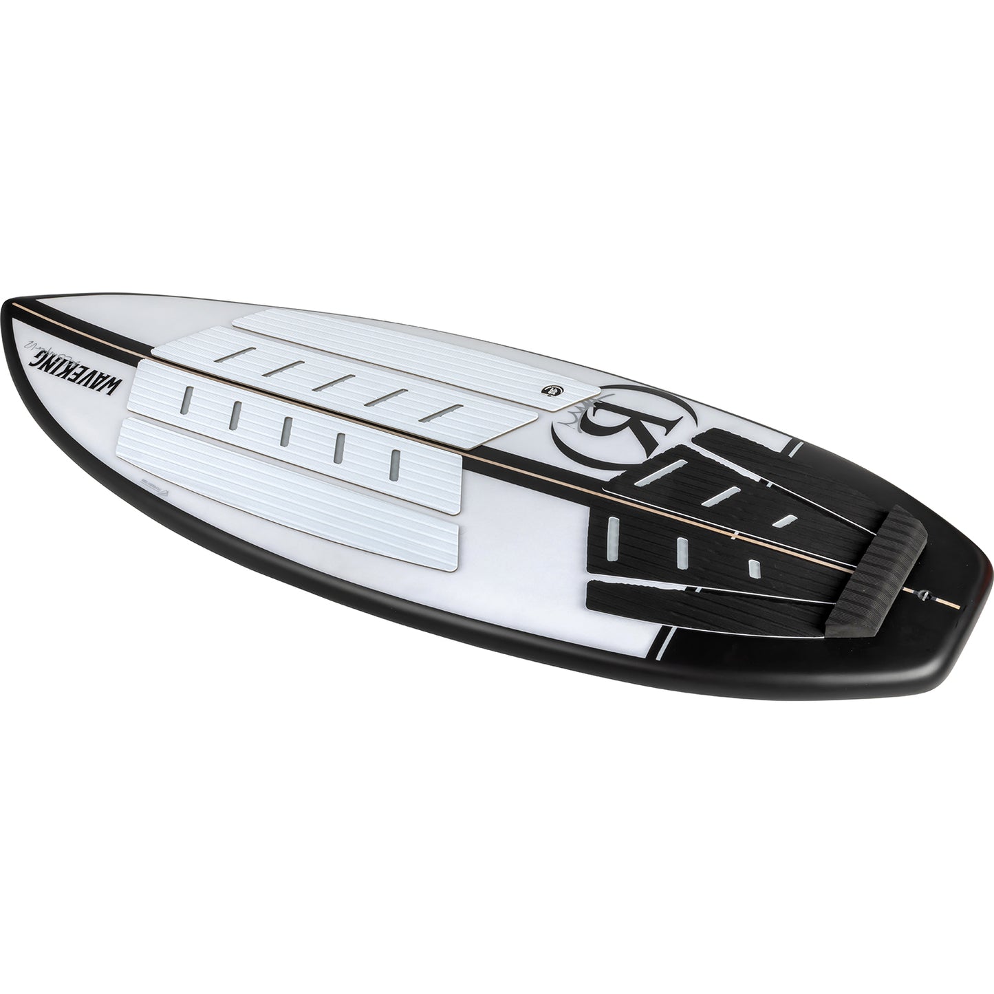 2027 Ronix Wave King Flyweight Surfer Wakesurf Arctic White / Black — topsheet, alternate angle