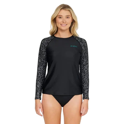O'Neill Salina LS Rash Vest - Black Tidepool