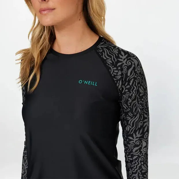 O'Neill Salina LS Rash Vest - Black Tidepool