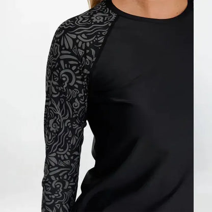 O'Neill Salina LS Rash Vest - Black Tidepool