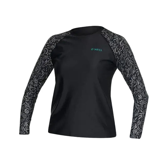 O'Neill Salina LS Rash Vest - Black Tidepool