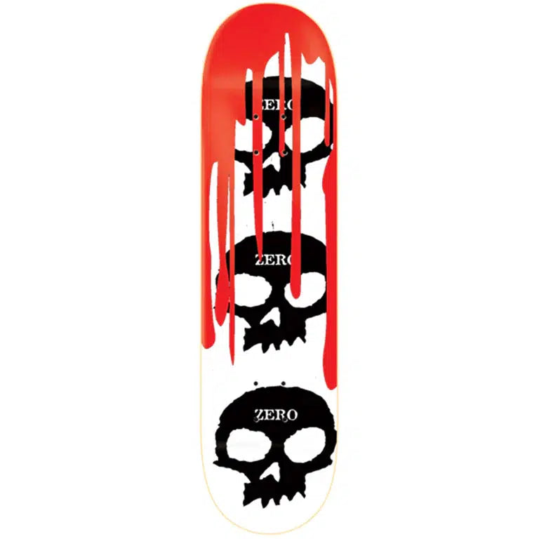 Zero 3 Skull Blood 8.375" Skateboard Deck - White/Black/Red